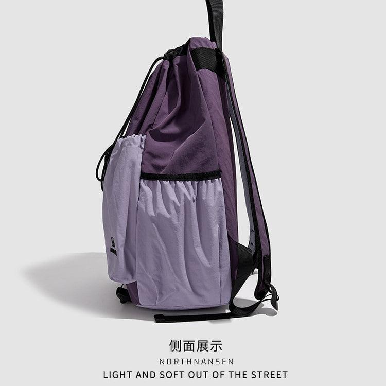 致青春|戶外露營休閒雙肩包輕便運動健身男女背包抽繩設計旅遊登山包「1121-129」25.02-2