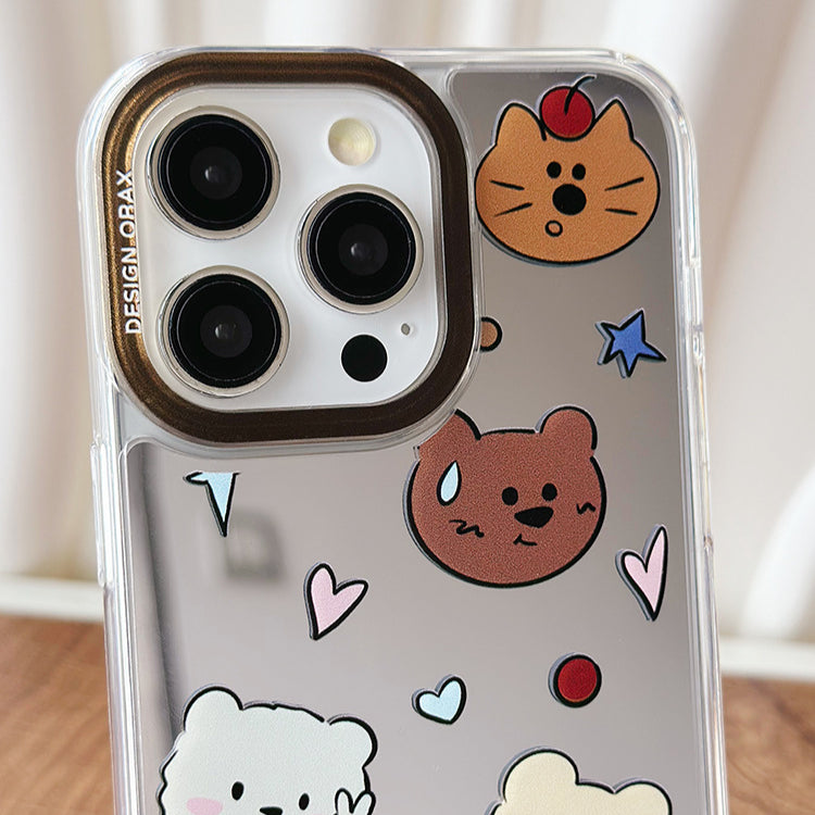 手機殼|蘋果15手機殼卡通iPhone13promax適用12/11掛繩鏡面殼14pro「WL0033」24.07