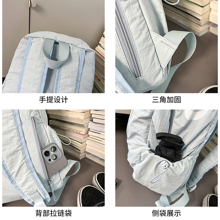 致青春|簡約百搭雙肩包輕便休閒旅行大容量戶外背包初高中生學生書包「125-130」25.07-5