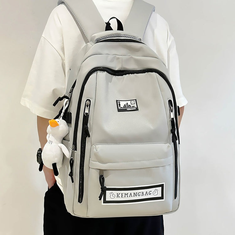 致青春|書包男大學生純色輕便大容量雙肩包多層國高中學生雙肩背包女 「9028-134」25.09-4