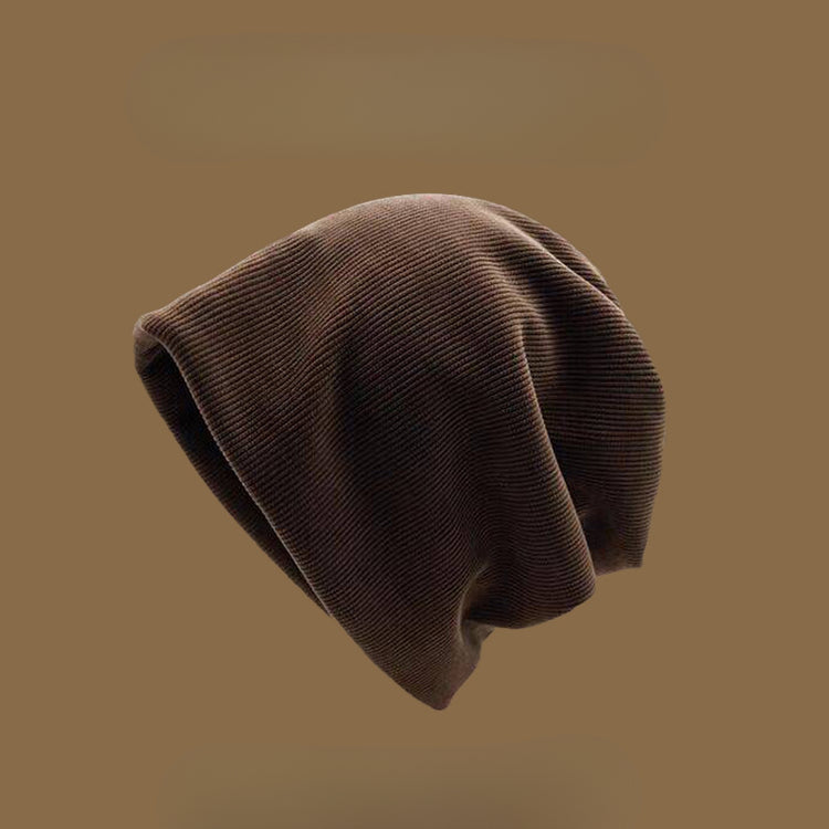 流行帽子|純色素顏燈芯絨堆堆帽子女冬季韓版寬松針織帽保暖冷帽嘻哈包頭帽「C4621」24.12-4