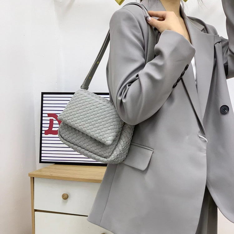 質感真皮|2024新款編織包包新潮百搭高級感時尚百搭斜背包單肩小方包女「6008」24.03-4