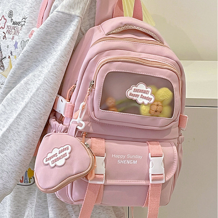 致青春 | 日系復古可愛少女學生書包女韓版國中女生高中生雙肩包大容量背包「021-127」24.05-2