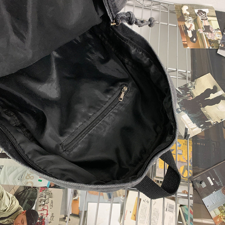 致青春|復古純色牛仔布雙肩包簡約大容量休閒旅行背包百搭國高中學生書包「1869-132」25.02-2