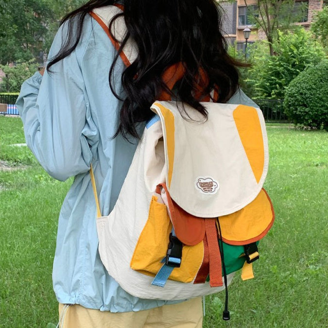 致青春 | 雙肩包女2025新款多巴胺水洗布背包高顏值百搭大學生通勤雙肩背包「665-121」25.08-3