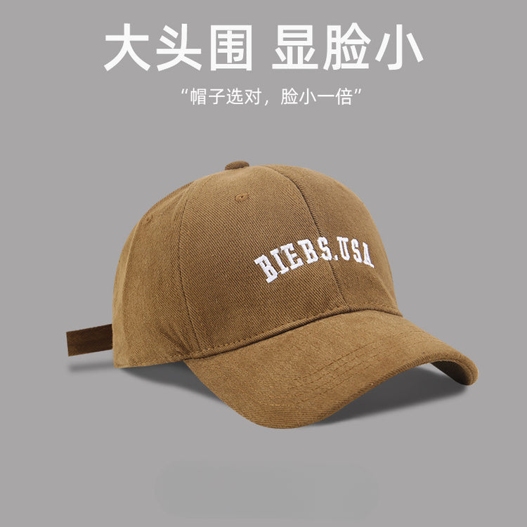 流行帽子|大頭圍顯臉小帽子女美式休閒棒球帽學生情侶百搭鴨舌帽戶外遮陽帽「C5106」25.03-3