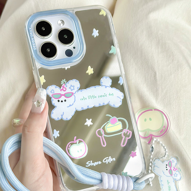 手機殼|15/14pro蘋果手機殼夏天13適用iPhone14pro掛繩鏡面殼12/11女「LR0852」24.07