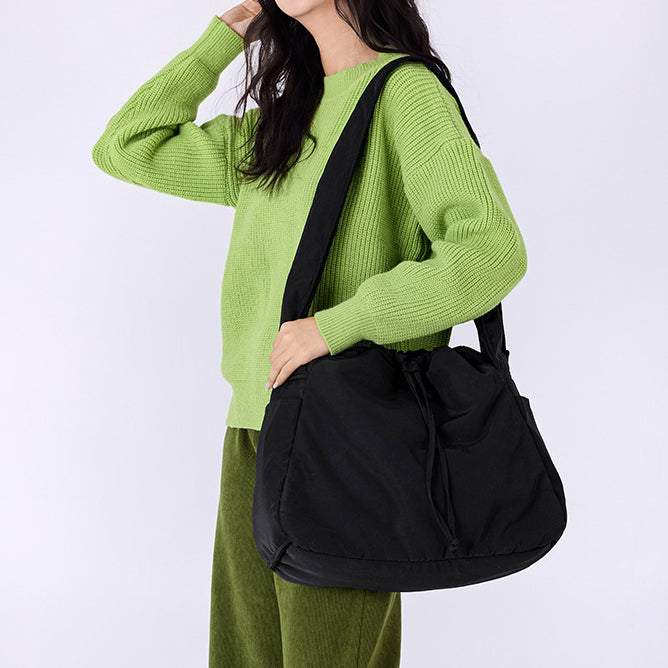 致青春|大容量質感包包女休閒旅行單肩包輕便簡約百搭抽繩斜挎托特包「6180-130」25.09-2