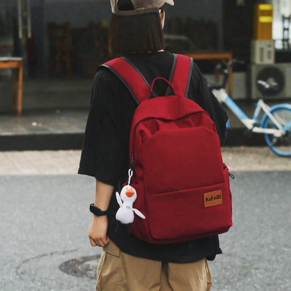 致青春|森系新款純色大容量男女初高中大學生電腦旅行雙肩背包「9023-130」25.09-4