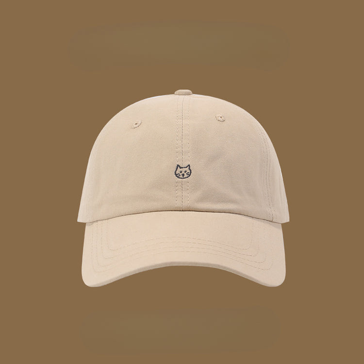 流行帽子|帽子女鴨舌帽春夏高級感遮陽帽貓咪刺繡可愛學生鴨舌帽顯臉小男潮「C4917」25.02-1