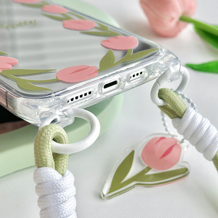 手機殼|iPhone14手機殼適用12掛繩鏡面殼蘋果15pro手機殼13promax女「WM0633」24.07