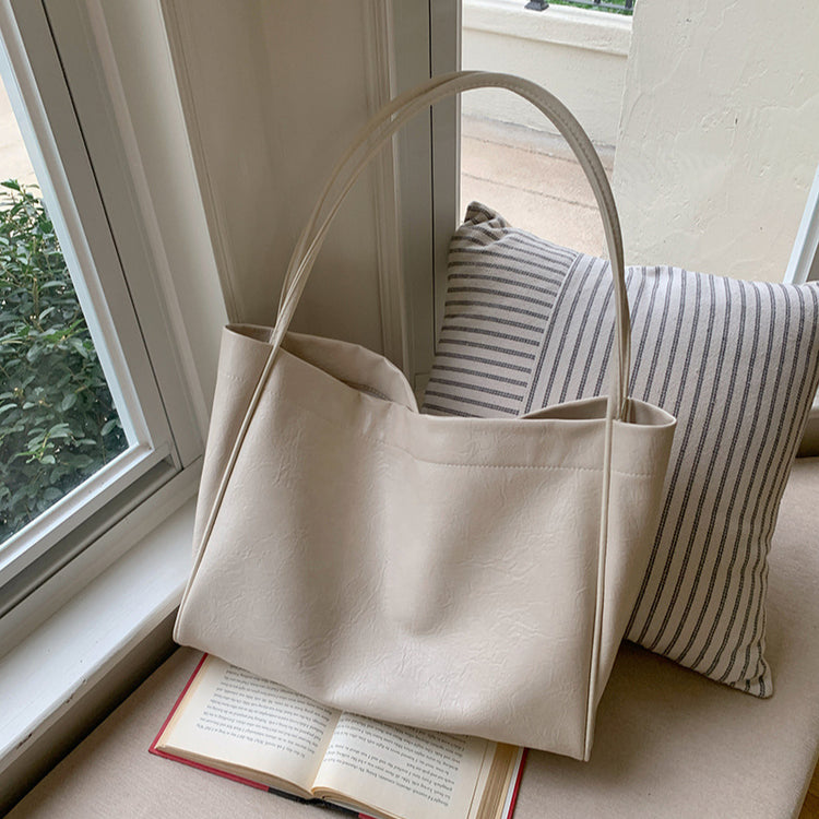 日韓流行|美拉德大容量包包女2025新款休閒質感軟皮通勤包時尚單肩包托特包「9260#」25.03-1