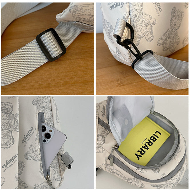 致青春|日系ins風休閒小挎包輕便書包森系小清新甜美女孩逛街大容量胸包「6081-118」24.06-4