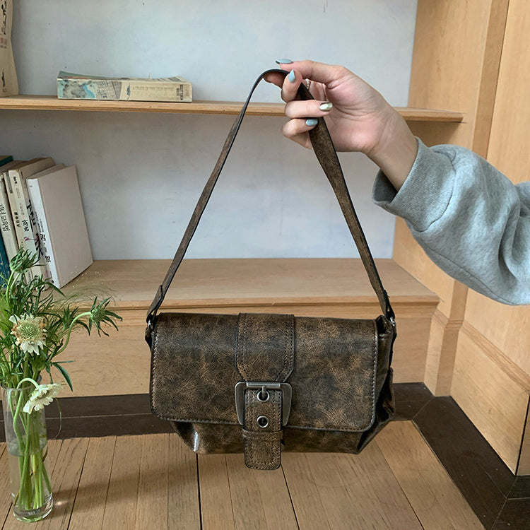 日韓流行|美拉德復古腋下包包女士2025新款高級質感女包單肩包斜挎小方包「9602#」25.05-2