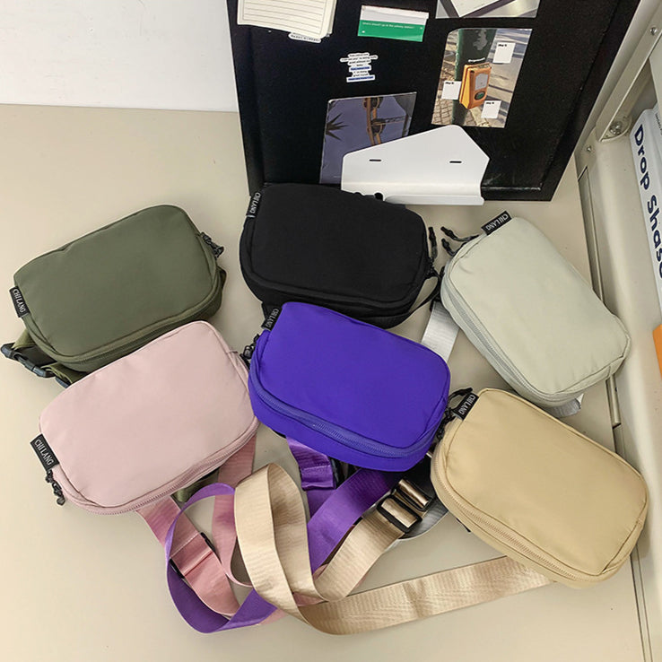 致青春|胸包2024秋季新款尼龍布腰包橫款單肩包跨境風潮休閒男女斜挎小包「302-113」24.09-3