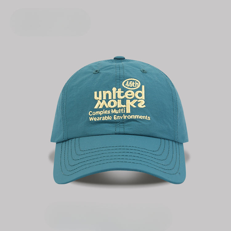 流行帽子|韓版字母刺繡黃色棒球帽子女春夏季大頭圍顯臉小速乾遮陽鴨舌帽男「C4969」25.03-3