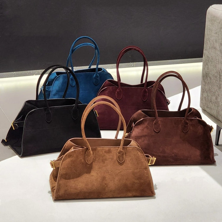 質感真皮|磨砂皮包款2024年秋季新款大容量托特包真皮百搭通勤單肩手提包女「3603-1」24.10-1