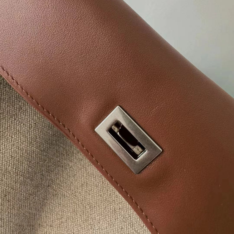 質感真皮|2024新款高級感大容量帆布拼皮手提單肩包時尚潮流通勤拼接鎖扣手提包「2328」24.07-5