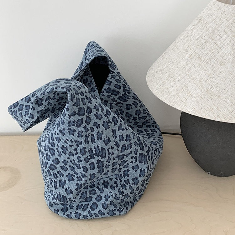 日韓流行|韓系ins復古豹紋帆布包時尚小眾百搭單肩腋下包大容量通勤托特包「H9039」25.09-5