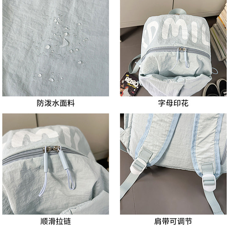 致青春|簡約百搭雙肩包輕便休閒旅行大容量戶外背包初高中生學生書包「125-130」25.07-5