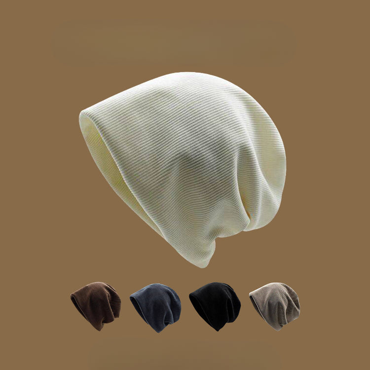 流行帽子|純色素顏燈芯絨堆堆帽子女冬季韓版寬松針織帽保暖冷帽嘻哈包頭帽「C4621」24.12-4