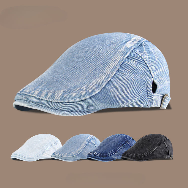 流行帽子|日系牛仔前進帽子男潮牌時尚街頭畫家帽英倫風文藝復古報童帽子女「C4108」25.08-3