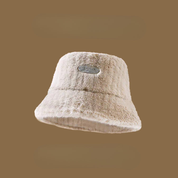 流行帽子|加絨百搭毛絨漁夫帽女秋冬保暖防寒盆帽學院風顯臉小加厚毛絨帽子「C4861」24.12-1