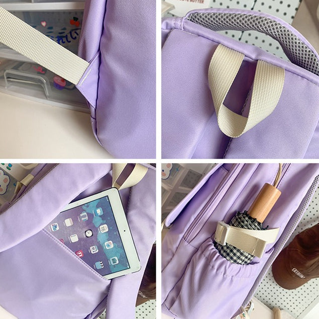 致青春|大容量書包國中女生高中生日系學院風ins雙肩包秋冬可愛背包「8513-380」24.03-1