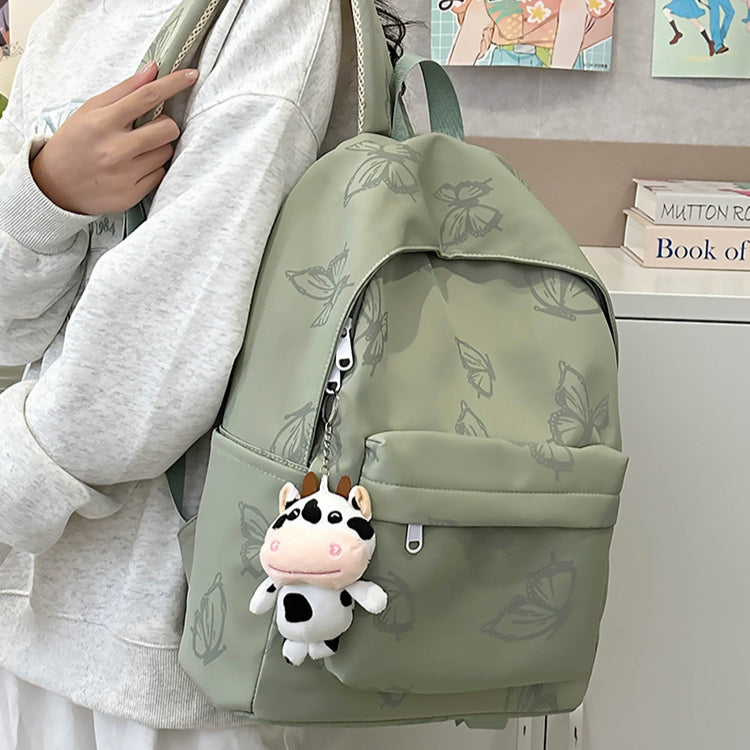 致青春|雙肩包女日系ins風蝴蝶設計背包外出旅遊輕便背包大容量學生書包「8084-125」24.10-3