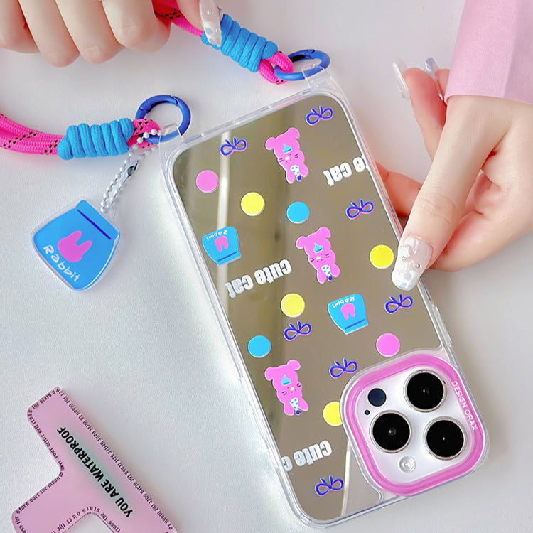 手機殼|蘋果15/14pro手機殼iPhone12掛繩鏡面殼13promax卡通11適用「WL0063」24.07