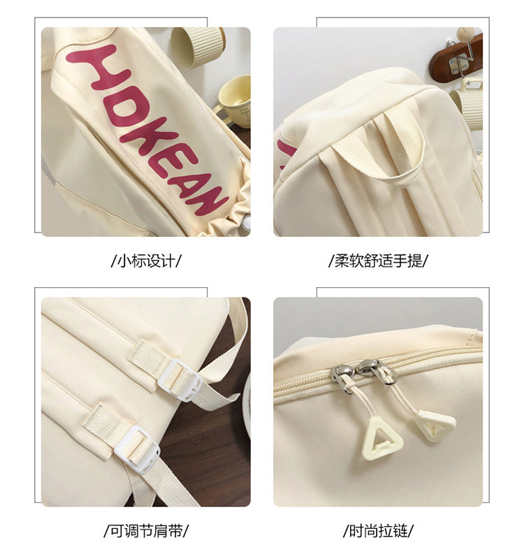 致青春|日系簡約字母休閒雙肩包甜美小清新大容量背包初高中輕便學生書包「8920-125-127」24.06-3