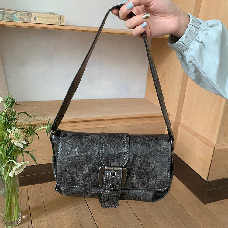 日韓流行|美拉德復古腋下包包女士2025新款高級質感女包單肩包斜挎小方包「9602#」25.05-2