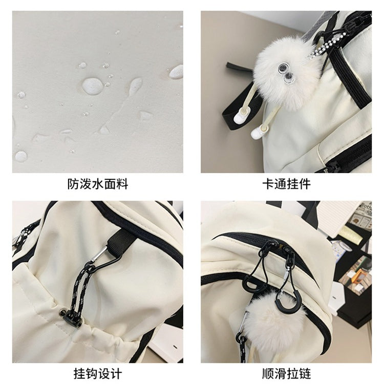 致青春 | 日系純色褶皺尼龍雙肩包男大容量輕便休閒旅行背包女大學生電腦包「1806-127」24.07-1