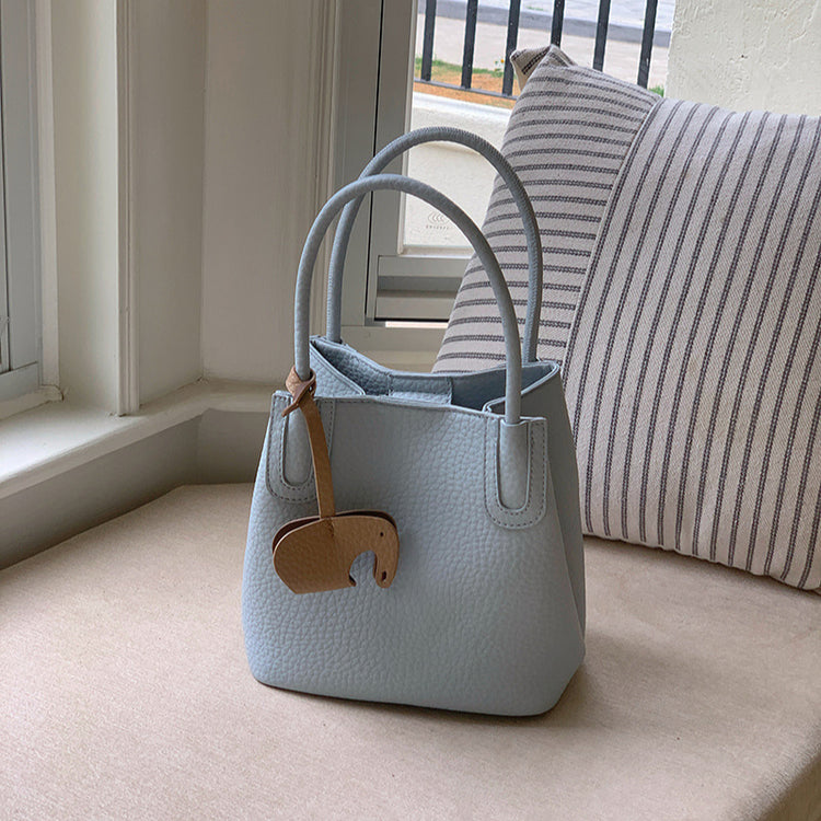日韓流行|高級感時尚春夏小包包女2025新款百搭斜挎水桶包時尚手提菜籃子包「9537#」25.03-2
