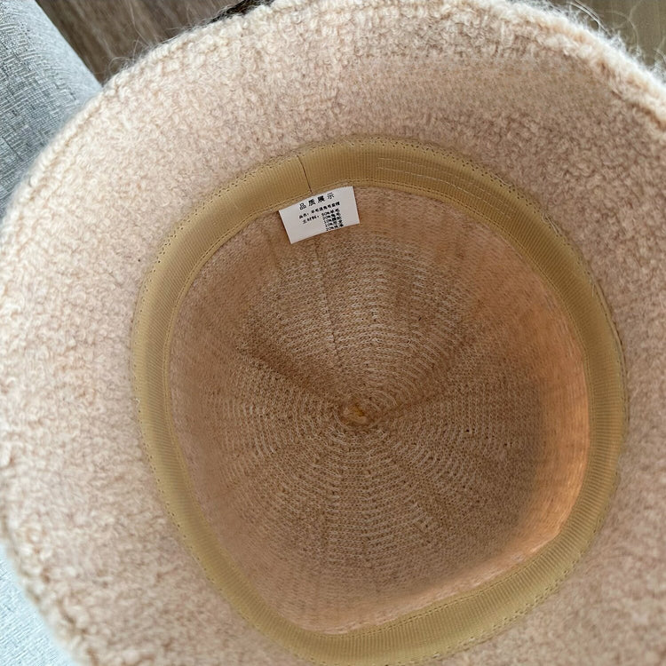 流行帽子|羊毛兔毛混紡漁夫帽女士秋冬新款顯臉小時尚蝴蝶結冬季保暖帽子「M2708S」24.10-2