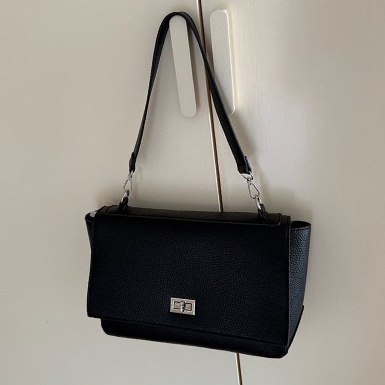 日韓流行|2025年新韓版春夏新款大容量托特包翻蓋鎖扣單肩包休閒通勤斜跨包「9601#」25.05-2