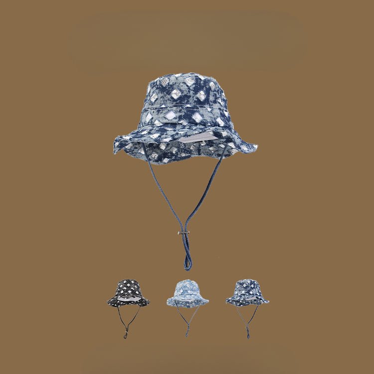 流行帽子|個性水洗破洞牛仔漁夫帽女夏季防曬遮陽帽韓版復古百搭戶外登山帽「C4967」25.03-2