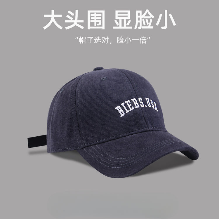 流行帽子|大頭圍顯臉小帽子女美式休閒棒球帽學生情侶百搭鴨舌帽戶外遮陽帽「C5106」25.03-3