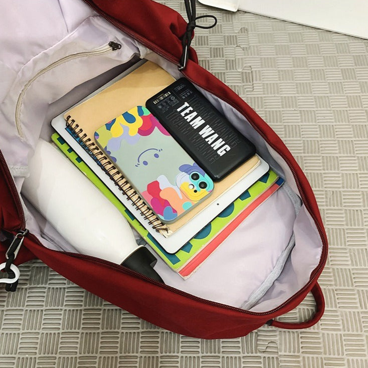 致青春|森系新款純色大容量男女初高中大學生電腦旅行雙肩背包「9023-130」25.09-4