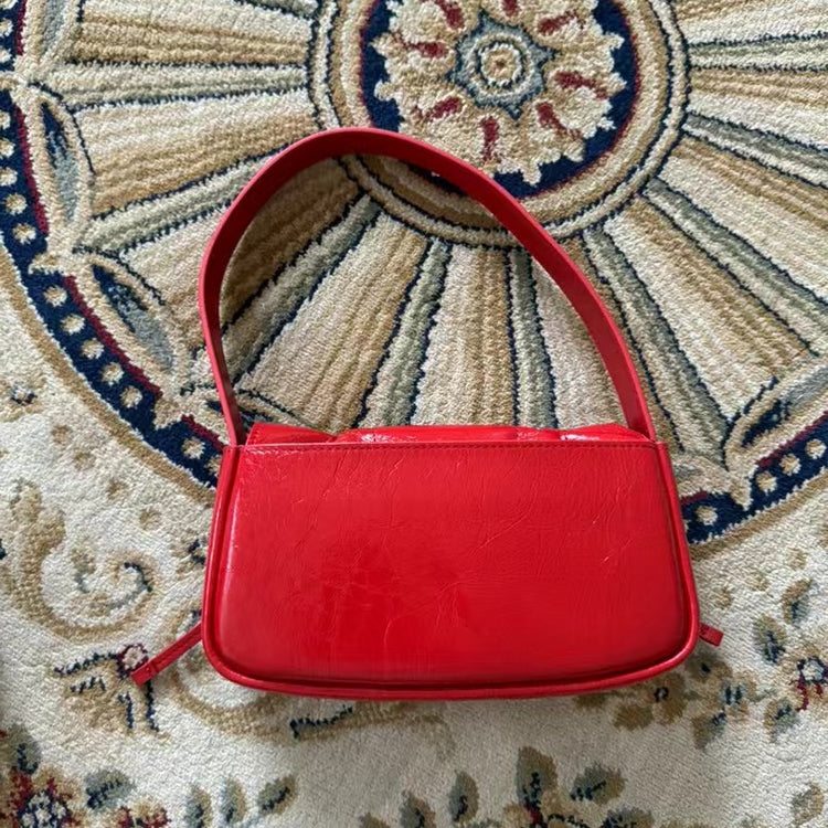 質感真皮|2024新款個性設計抽繩手提包單肩斜背包韓版辣妹廢土風多口袋包「7822」24.07-5