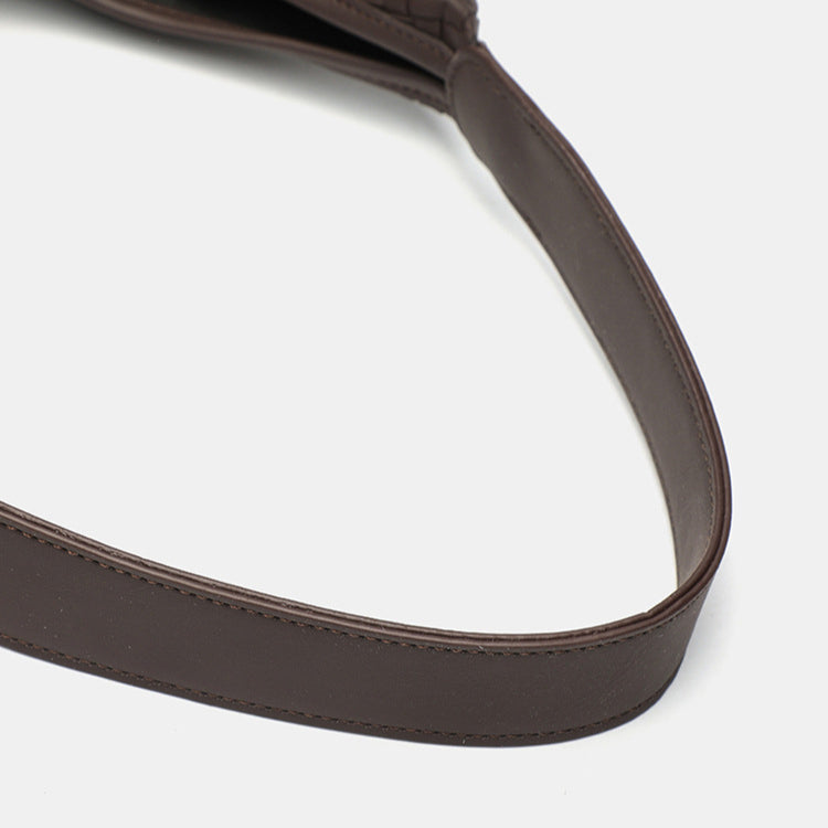 日韓流行|韓國小眾設計慵懶風通勤大容量托特包百搭高級質感黑色氣質單肩包「9631#」25.07-5