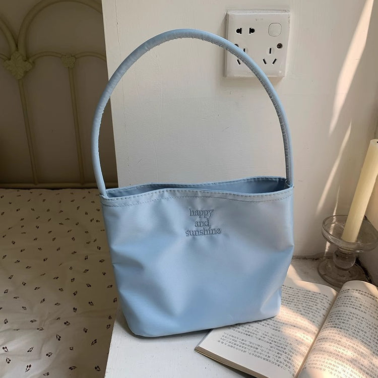 日韓流行|韓國小眾時尚高顏值通勤包刺繡尼龍腋下包休閒百搭包女托特手提包「9339#」24.06-4