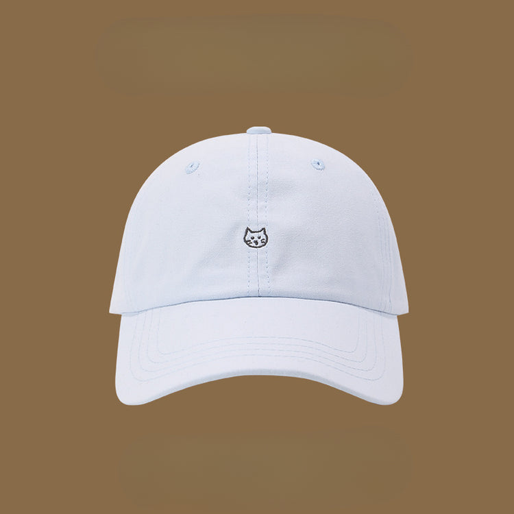 流行帽子|帽子女鴨舌帽春夏高級感遮陽帽貓咪刺繡可愛學生鴨舌帽顯臉小男潮「C4917」25.02-1