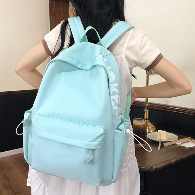 致青春|日系簡約字母休閒雙肩包甜美小清新大容量背包初高中輕便學生書包「8920-125-127」24.06-3