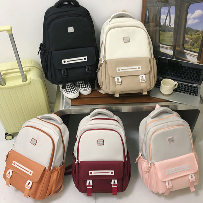 致青春|雙肩包男士簡約大容量電腦旅行背包韓版翻蓋大學生情侶雙肩包「543-133」24.09-2