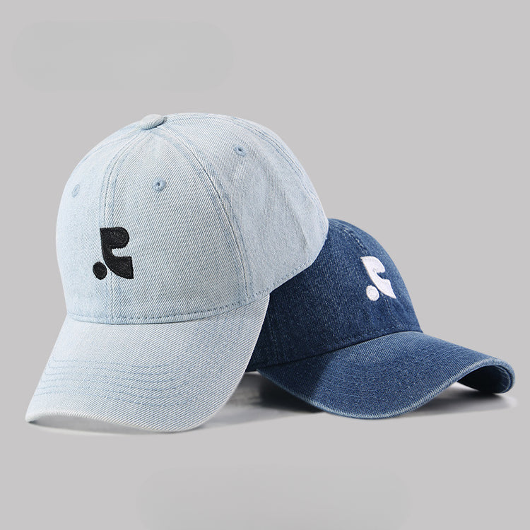 流行帽子|熱巴同款牛仔棒球帽子女大頭圍顯臉小水洗鴨舌帽男韓版戶外遮陽帽「C5104」25.03-3