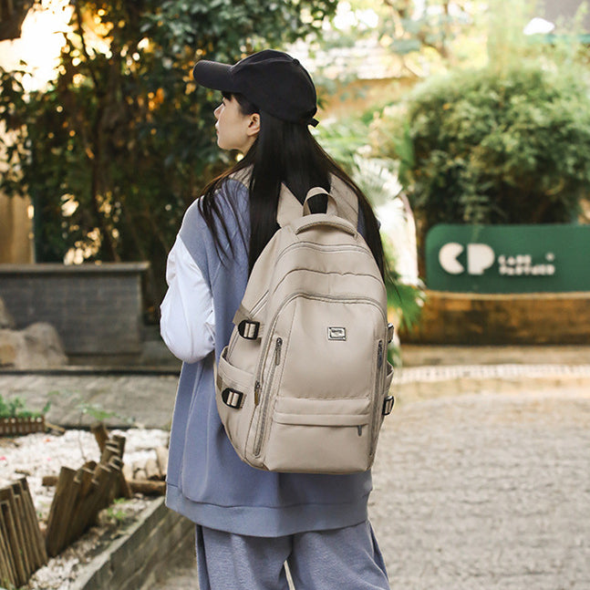 致青春|出口熱銷書包女國中生高中大學生高顏值背包男新款純色休閒雙肩包「6126-132」24.12-1