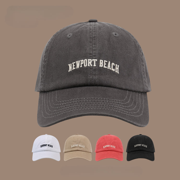 流行帽子|字母刺繡帽子女戶外百搭休閒鴨舌帽美式潮牌顯臉小遮陽棒球帽男潮「C2529QC」25.08-1