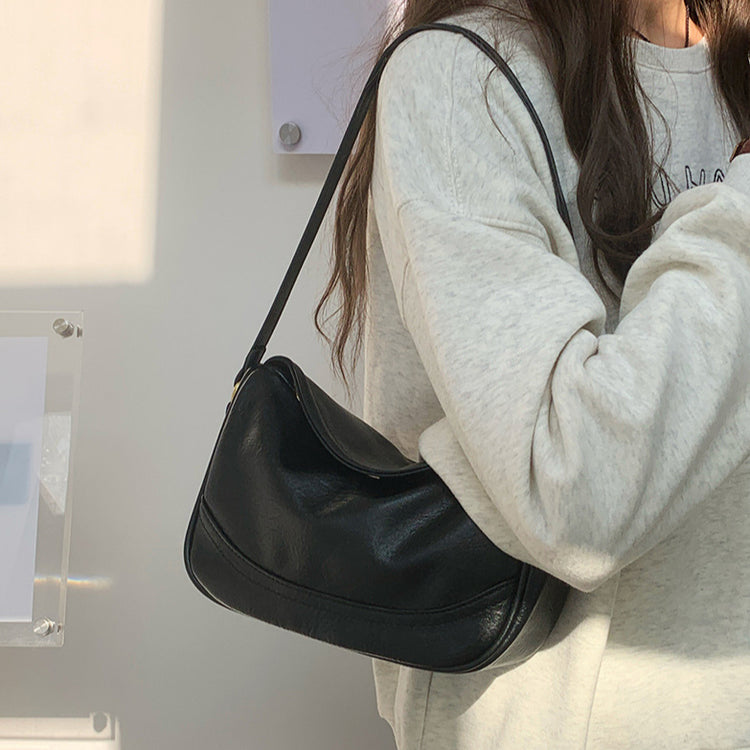 日韓流行 | 小眾設計包包女2024新款秋冬美拉德復古單肩腋下包百搭斜挎餃子包「D8945」24.12-4