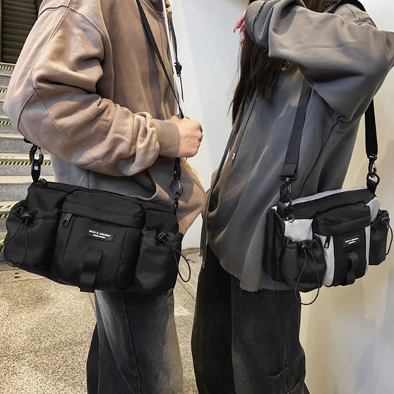 致青春|運動工裝多口袋尼龍包潮流時尚百搭單肩包休閒旅遊出差通勤斜挎包「7009-126」24.05-2